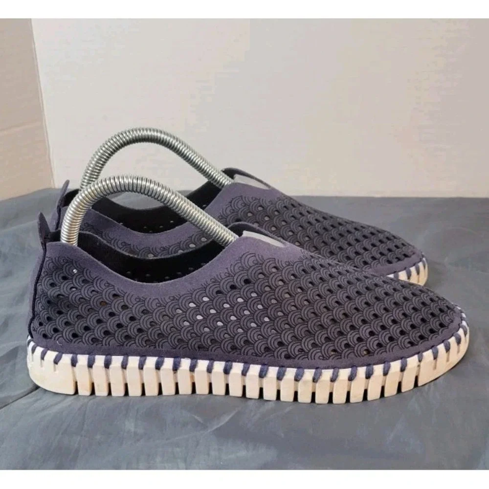 ILSE JACOBSEN Navy Blue Casual Slip‎ On Shoes Womens Size EU 39/US 8.5-9